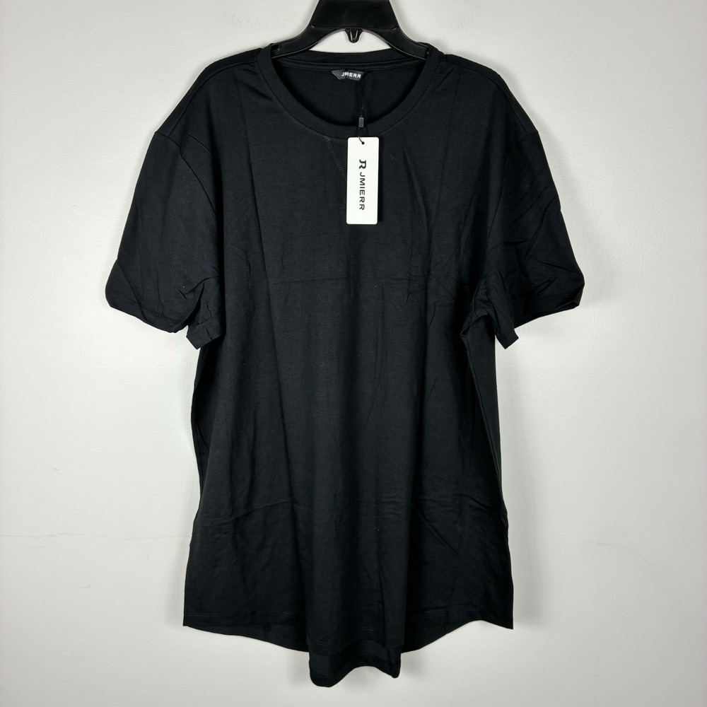 Mens Classic Black Crewneck Solid Work Tee Shirt XL NWT Casual Fit